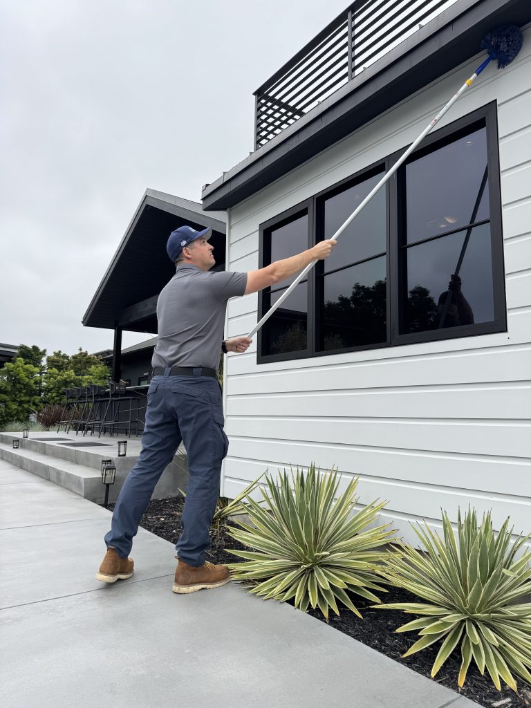 Pest control on the exterior of a private home